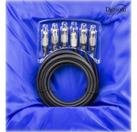 Resim Dıgıworld Rca Aux Stereo Ses Kablosu , -3x- Male To Male 1.8mt 