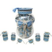 Resim Alyasüs Kavanoz Süslenmiş Kumbaralı Mavi 30 Adet 1 Paket 