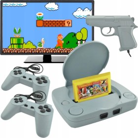 Resim Cosmostech Süper 8 Bit Retro Atari Oyun Konsolu – 2 Kolu + Tabanca + Atari TV Bağlantılı Video Game Set 