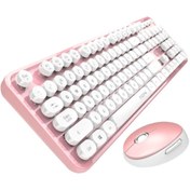 Resim Ally Mofi 2.4G Kablosuz Retro Daktilo Tipi Klavye Mouse Set Ally