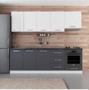 Resim Minar 250 Cm Mutfak Dolabı Beyaz Antrasit 250-A5 Beyaz 
