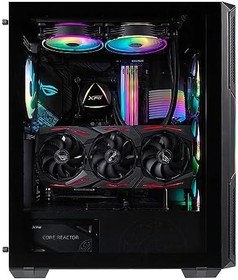 Resim ADATA XPG GÜÇLÜ Orta Boy Bilgisayar Kasası, ATX/Micro ATX, Mini-ITX, Kompakt Boyut, Temperli Cam Yan Panel, I/O USB 3.0 Bağlantı Noktası, Siyah 