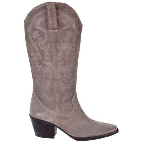 Resim Pullman Hakiki Deri İşlemeli Western Kadın Çizme Plm-011 Vizon Süet Vizon Süet 