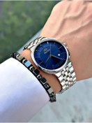 Resim Bentini Takvimli Erkek Kol Saati – Çelik Kordon, Su Geçirmez, 2 Yıl Garantili, Hediye Bileklik 