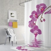 Resim Zethome Tropik Orchid Banyo Duş Perdesi Tek Kanat 1 x 180 x 200 cm 