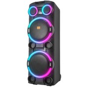 Resim Mikado Bykalite MD-104KP 200W 12V 14000mAh Bataryalı Siyah 1 UHF UV Mikrofonlu USB/BT/TF/TWS/AUX RGB 