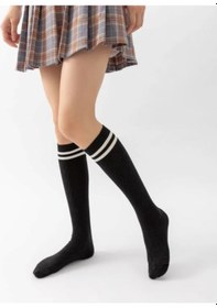 Resim Yetiş Socks Dizaltı Kız Çocuk Okul Çorabı 3'lü Paket Siyah 