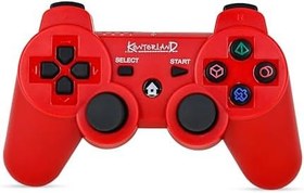 Resim Kontorland P3G - PS3/PC Uyumlu Titreşimli Kablosuz Oyun Kolu GamePad (Kırmızı) 