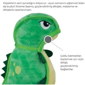 Resim Xtreme Seamz Dino Peluş Köpek Oyuncağı Medium - Yüksek Dayanımlı 