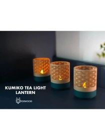 Resim KMA Tekstil Kumiko Tealight Fener Seti (3’lü) – Dekoratif Mumluk ve Ambiyans Aydınlatma Japon 
