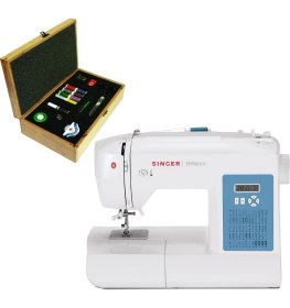 Resim Singer 6160 Brilliance Dikiş Makinesi + Ahşap Dikiş Seti 