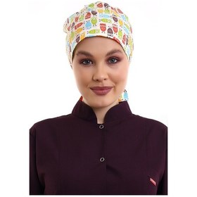 Resim Baykuş Tesettür Desenli Cerrahi Bone - Tesettür Doktor Hemşire Bo-Standart-3903 Baykuş 