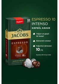 Resim Jacobs Espresso 10 Intenso Nespresso Uyumlu Alüminyum Kapsül Kahve 10 x 10'lu 