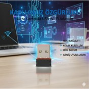 Resim Dimute Shop USB Wi-Fi Adaptör 300 Mbps – Kablosuz Ağ Alıcısı Tak & Çalıştır 