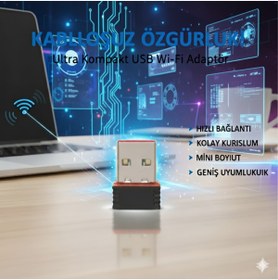 Resim Dimute Shop USB Wi-Fi Adaptör 300 Mbps – Kablosuz Ağ Alıcısı Tak & Çalıştır 