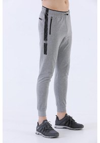 Resim Maraton Sportswear Regular Erkek Ribana Paça Basic Gri Melanj Eşofman Altı 21014-gri Melanj Gri Melanj 