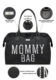 Resim Stylo Mommy Bag Usa Anne Bebek Bakım Ve Kadın Çantası Sıyah Siyah 