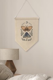 Resim Ofis Duvar Dekoru, Pinterest Oda Dekoru, Boho Kanvas Flama Askılı Duvar Örtüsü Ve Süsü NO:506 - Renkli - 27 / 21 x 30 