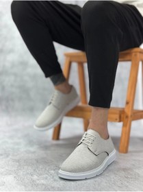 Resim aradimtaradim BA0003 Bağcıklı Klasik Spor Keten Beyaz Taban Casual Erkek Ayakkabı 