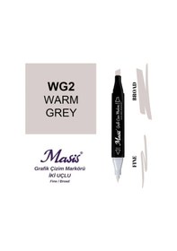 Resim Çift Uçlu Marker Grafik Çizim Kalemi Wg2 Sıcak Gri 