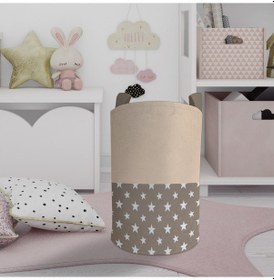 Resim Mekta Home Bebek Ve Çocuk Odası Sarı Gri Bulutlar Desenli Oyuncak Sepeti Renkli Çok Renkli 