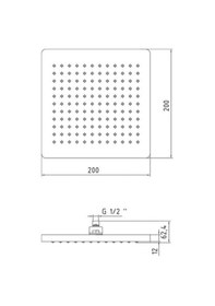 Resim Eca Tiera Banyo Kare Duş Başlığı 20x20 Mat Siyah, 102145029c1 Gri 