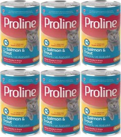 Resim Pro Line Somonlu ve Alabalıklı Yetişkin Kedi Konservesi 6 x 400 G 