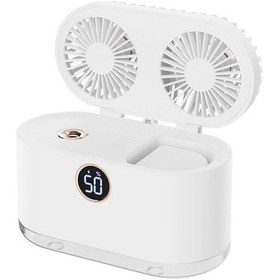 Resim Wt-818 Çift Yapraklı Sprey Dijital Gösterge Gece Lambası Fan Pembe 0960 Beyaz 