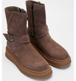 Resim Tamer Tanca Kadın Hakiki Deri Vizon Casual Bot 231 1058 Bn Bot Sk23/24 Vızon Suet Vizon 