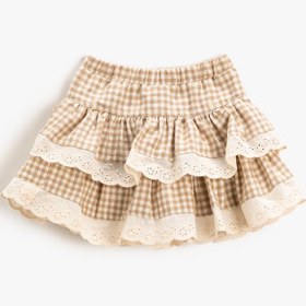 Resim Kız Bebek Mini Etek Fırfırlı Katlı Fisto İşleme Detaylı Beli Lastikli 