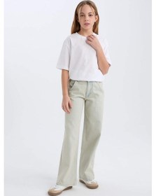 Resim DeFacto Kız Çocuk Wide Leg Geniş Paça Jean Pantolon D9128A825SPNM39 Mavi 