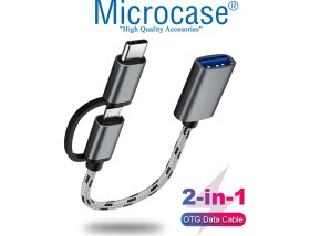 Resim Microcase 2in1 Type C To Micro USB 3.0 Otg Adaptör - Siyah AL2598 
