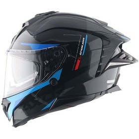 Resim Axor Brutale Kryptıc Full Face Kapalı Kask Parlak Mavi - Siyah 