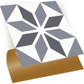 Resim Kendinden Yapışkanlı Banyo Mutfak Kaplama Geometrik 01 Desenli Pvc Karo 30X30 cm (33 Adet) 3m2 