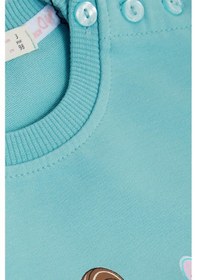 Resim Breeze Kız Çocuk Sweatshirt Havalı Kız Baskılı 1.5-5 Yaş, Su Yeşili Su Yeşili 