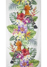 Resim T.concept F.k Seri Çiçekli Çantalı Plaj Havlusu, Yumuşak Dokulu, 70x140 Cm 