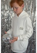 Resim Breeze Erkek Çocuk Sweatshirt Armalı Kolu Cepli Fermuarlı 9-14 Yaş, Beyaz Beyaz 