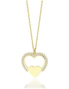 Resim Altınbase Taşlı Kalp Altın Kolye 