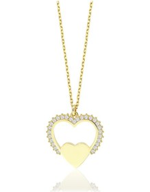 Resim Altınbase Taşlı Kalp Altın Kolye 