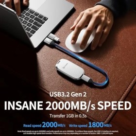 Resim Phıxero P20 Taşınabilir SSD 2 Tb 2000 Mb/s'ye Kadar, USB 3.2 Gen 2x2 Harici Katı Hal Sürücüsü, Akıllı Telefon, Tablet, Pc, Dizüstü Bilgisayar Için USB C'den C&a'ya (Beyaz) 