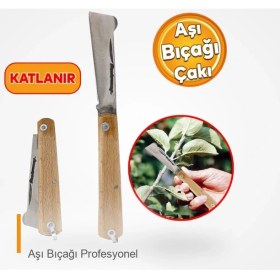 Resim Ttta Aşı Bıçağı Profesyonel - Çelik Tepeli Uçlu Bağ Ağaç Budama Aşı Çakısı 