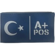 Resim eser askeri malzeme A+ pozitif kan grubu peç cırtlı kol arması 