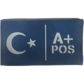 Resim eser askeri malzeme A+ pozitif kan grubu peç cırtlı kol arması 