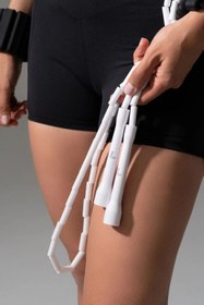 Resim Renkli Boncuklu Atlama İpi - Beyaz 