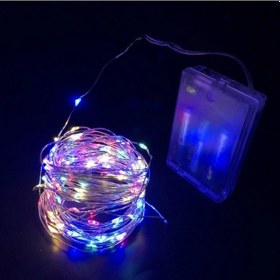 Resim Greyder Gd957 Şerit Pilli Aydınlatma 3 Metre 30 Adet Rgb Peri Led Çok Renkli 