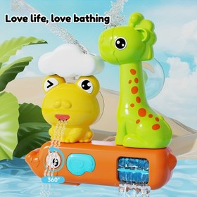 Resim Zürafa ve fil şekilli vantuzlu duş başlığı oyuncağı, yıkarken eğlenin, banyo keyfini yaşayın 