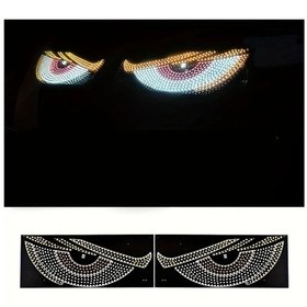 Resim Tongdashop Beyaz Usb Şeytan Gözü Işıkları 11 Mod Büyük Gözler Dekoratif Araç Led Aydınlatma 