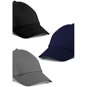 Resim Unisex 3'lü Set Siyah,gri Ve Lacivert Renk Beyzbol Şapka - Unisex Lacivert - Gri 