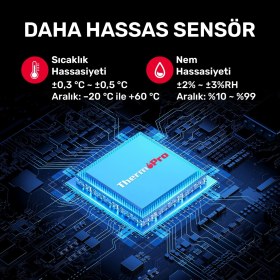 Resim Thermopro TP351 Telefon Kontröllü 79M Menzilli Indoor Termometre 