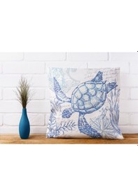 Resim Deniz Kabukları Temalı Marin Dekoratif Yastık Kılıfı 4'lü Set Karışık/Çok Renkli 